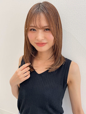 シースルーバングミディアムレイヤー