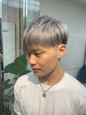 メンズカット爽やか刈り上げツーブロマッシュハイトーン渋谷