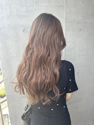 ミルクティーベージュ グレーベージュ レイヤーロング