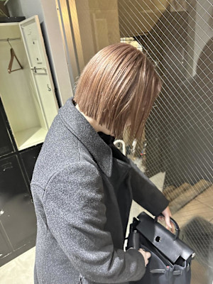 ミルクティーベージュ グレーベージュ タッセルボブ