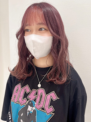 前髪インナーピンクヘア