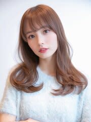 大人可愛い韓国風ロングレイヤーツヤ感美髪ウェーブ