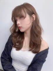 韓国風艶カラーロングレイヤー透明感暗髪大人可愛い