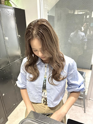 グレーベージュ グレージュ ことりベージュ レイヤーロング