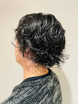 銀座八×ツーブロ×ミディアムパーマ