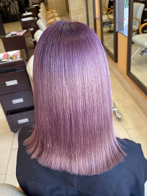 切りっぱなし外ハネ×ピンクラベンダー