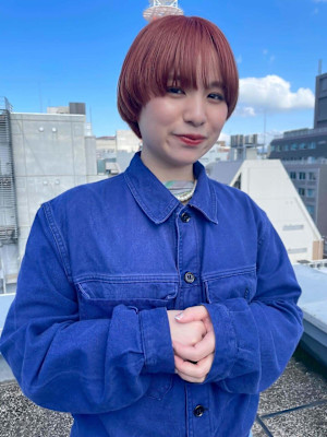 ブリーチありオレンジピンク福岡天神美容室