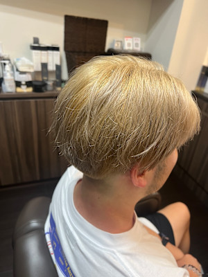 メンズショート/ブリーチ/ハイライト/シルバー/ブロンド