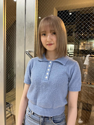 ミルクティーベージュ　グレージュ　タッセルボブ