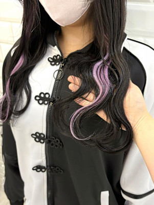 ブラック×明るめラベンダーインナー＊まゆ