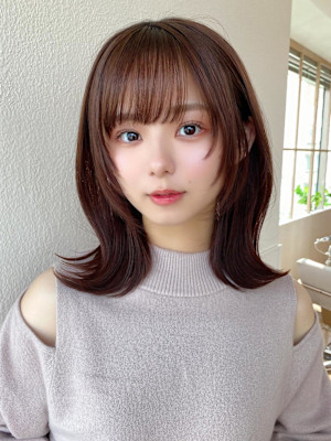 美髪/髪質改善/韓国/切りっぱなしボブ/フェイスレイヤー