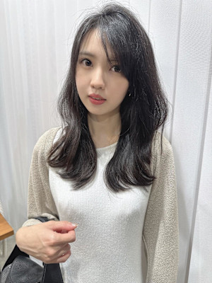 韓国セミディレイヤー 2wayバング