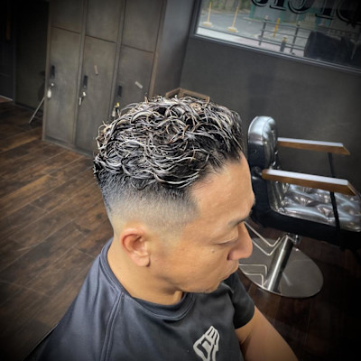 【ホワイトメッシュ極道パーマ】