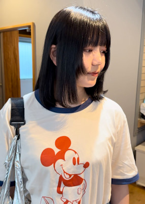 姫カット×グレージュ