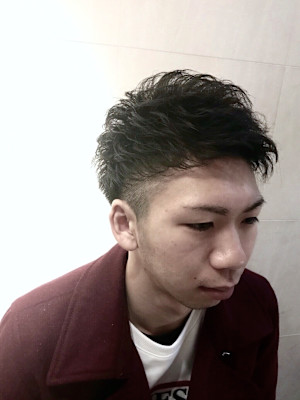 ナチュラルショートパーマ＜理容室＞メンズ/ショート/個室＞