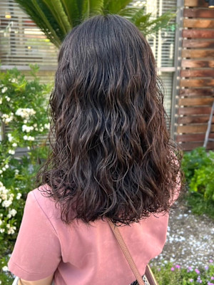 ウェーブパーマ　ロングパーマ　セミロング　ダメージレス