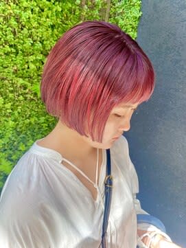 【天神 今泉 大名】ボブ　チェリーレッド