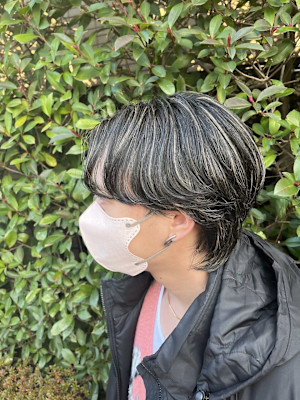 メンズウルフ、ハイライト　tiptop 目白