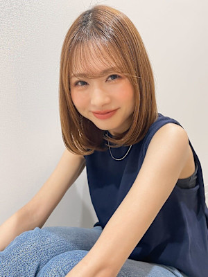 シースルーバングワンカールボブ