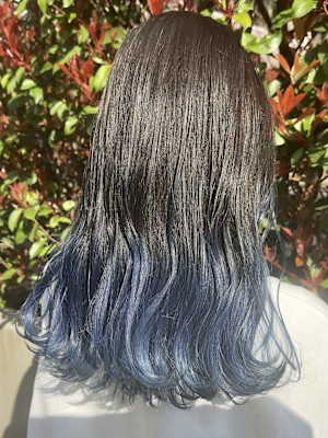 20代/30代/ブルー/グラデーションカラー/裾カラー