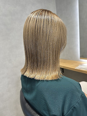 20代/30代/40代/ボブ/切りっぱなし/ブロンド/