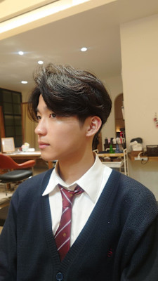 韓国マッシュセンターパートダウンパーマニュアンスパーマ