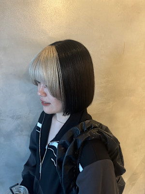 デザインカラー　ダブルカラー　ブリーチ　トレンドヘア　Y2K