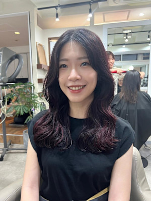 韓国風パーマ×レッドブラウン