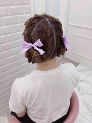 編み込みツインお団子＊まゆ