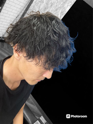 波巻きパーマ＋ツーブロック