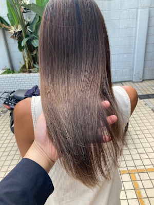 お客様髪質改善データ1144(ラベンダーグレージュ)