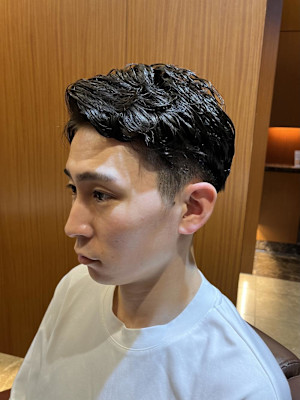 銀座　理容室　個室理容室　メンズナチュラルパーマ