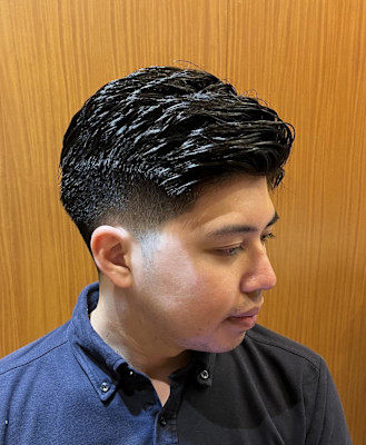 銀座　理容室　アイロンパーマ　フェードパーマ