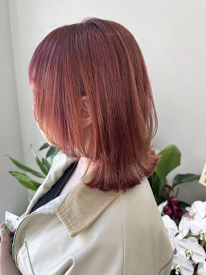 ウルフカット/くびれレイヤー/顔回りレイヤ/ハイトーンカラー