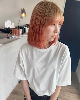 ブリーチダブルカラーバイカラーピンクベージュ