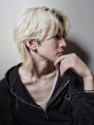 メンズウルフ/ダブルカラー/ホワイトカラー/ブロンド/ウルフ