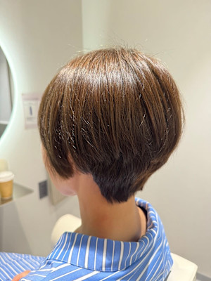 ショートボブ×明るい白髪染め『銀座/個室』