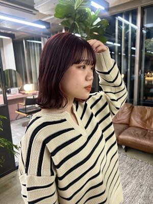 ピンクブラウン×ピンクベージュイヤリングカラー