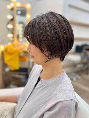 小顔見えひし形ショートボブ☆