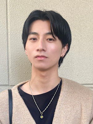 センターパート/ナチュラルメンズウルフ