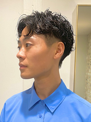 センターパート/カーリーパーマ