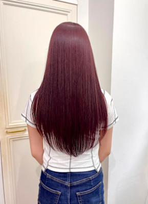 黒髪/グレーベージュ/レイヤーロング/前髪パーマ/仙台