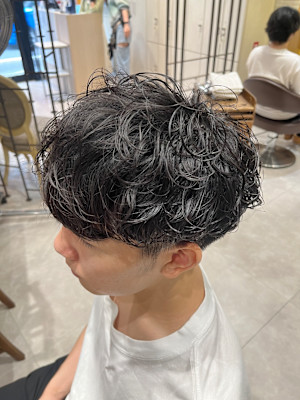 ナチュラルパーマ×刈り上げツーブロックニュアンスパーマ