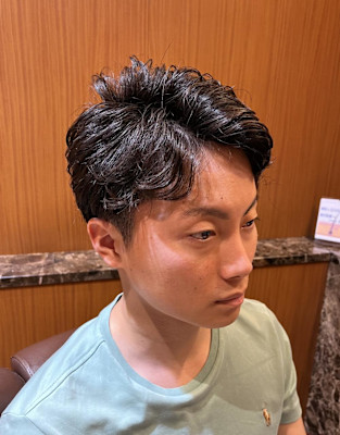 銀座　理容室　個室　メンズナチュラルパーマ