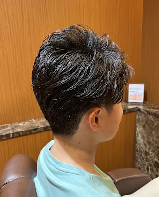 銀座　理容室　個室　メンズナチュラルパーマ