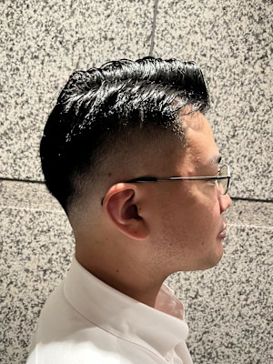 銀座　理容室　スキンフェード　七三スタイル