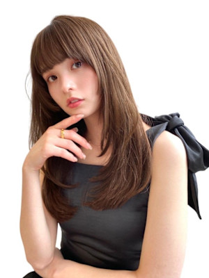 韓国風/顔周り/レイヤーカット/ロングレイヤー