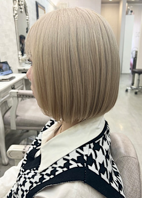 【ホワイトベージュボブ】