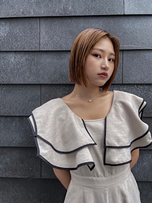 【2023秋】切りっぱなしボブ× ハニーベージュ