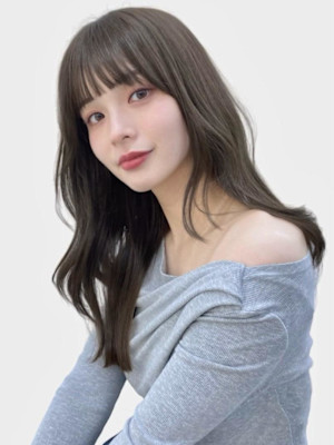 韓国風/フェイスレイヤー/くびれヘア/ロングレイヤー